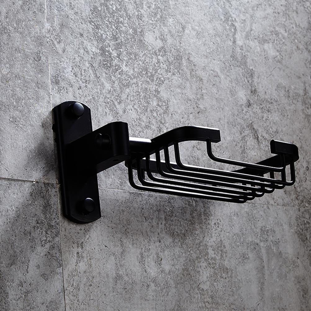 Vintage Style Black Wall Mounted Bath Shower Soap Dish Holder Soap Basket Antique Aluminum Soap Shelf Tray Net for Home Bathroom