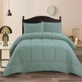 Ramesses Mirco Flannel Comforter Set Printing/Solid Queen-Aqua