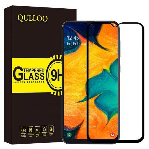 QULLOO 2.5D 9H Tempered Glass Screen Protector for Samsung Galaxy A50 Black 2PCS