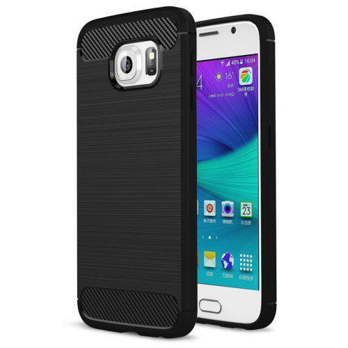 Case for Samsung Galaxy S6 Luxury Carbon Fiber Anti Drop TPU Soft Cover Black