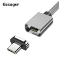 Essager Magnetic USB C Cable For Xiaomi Note 10 Samsung Magnet Type C Mobile Phone Cable Fast Charge Silver 2m China