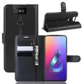 CHUMDIY PU Leather Full Body Phone Case for ASUS ZenFone 6 ZS630KL Black