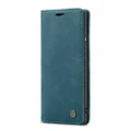 CaseMe Retro Leather Wallet Flip Phone Case Card Slot for Samsung Galaxy A30S Greenish Blue