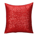 Decorative Glitzy Sequin and Comfy Satin Solid Throw Pillow Covers 18 Inch Square Pillow Case Red