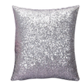 Decorative Glitzy Sequin and Comfy Satin Solid Throw Pillow Covers 18 Inch Square Pillow Case Silver