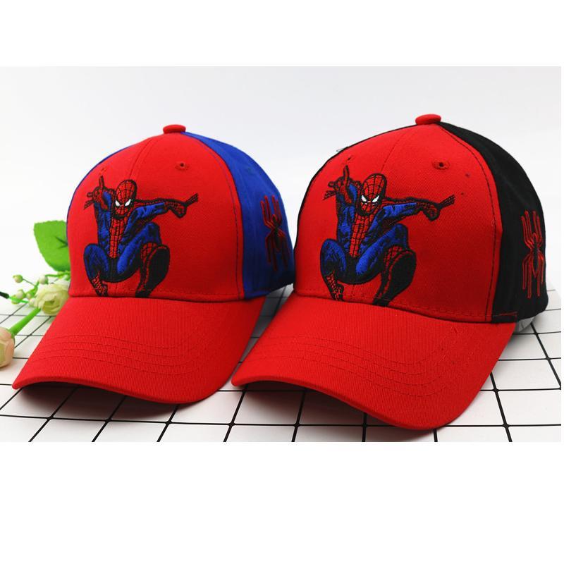 GoodGoods Spiderman Hip Hop Cap Snapback Hat Kids Girls Print Baseball Cap Athleisure(Red+Blue)