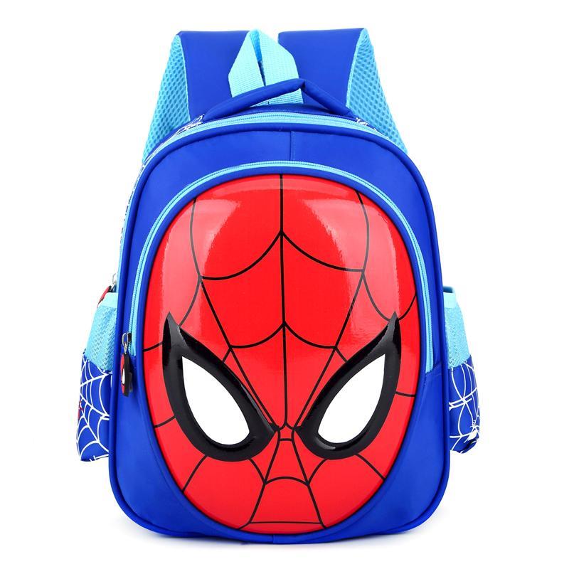 GoodGoods Spiderman Backpack Children Boys Children School Bag Travel Bag Large Capacity School Outing Cartoon(Sky Blue)