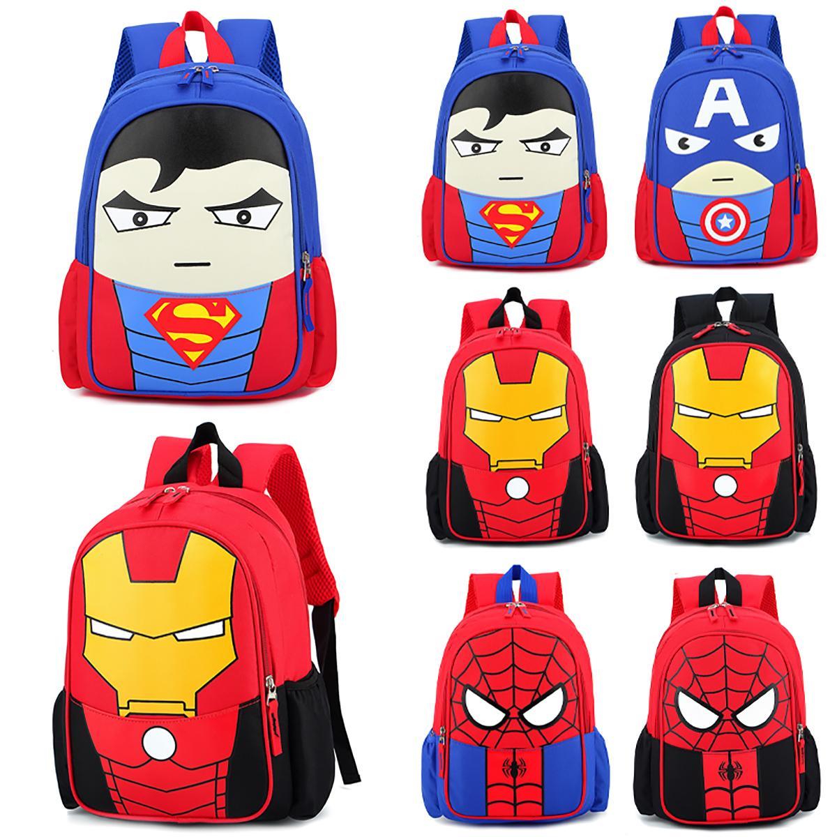 GoodGoods Spiderman Backpack Children Boys Children School Bag Travel Bag Large Capacity School Outing Cartoon(Captain America)