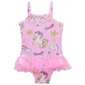 GoodGoods Baby Girl One Piece Unicorn Monokinis Swimsuit with Tulle Suspenders Cute Swimming Lessons Outdoor Indoor Sports(Pink,4-5 Years)