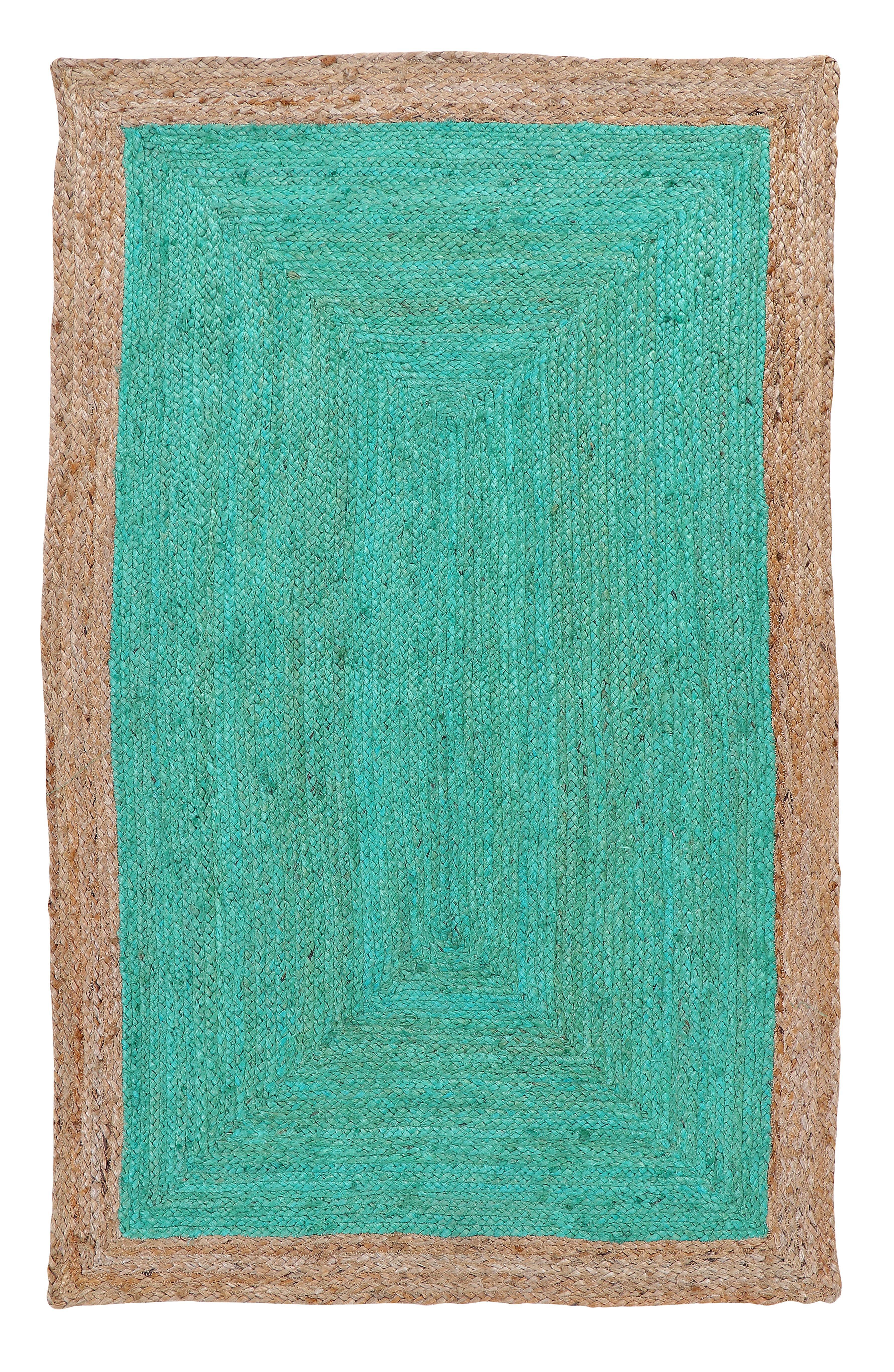 90x150 cm Jute Rug | Area Rug | Natural Fibre Rug | Sea Green Rug | Floor Rug Phoenix