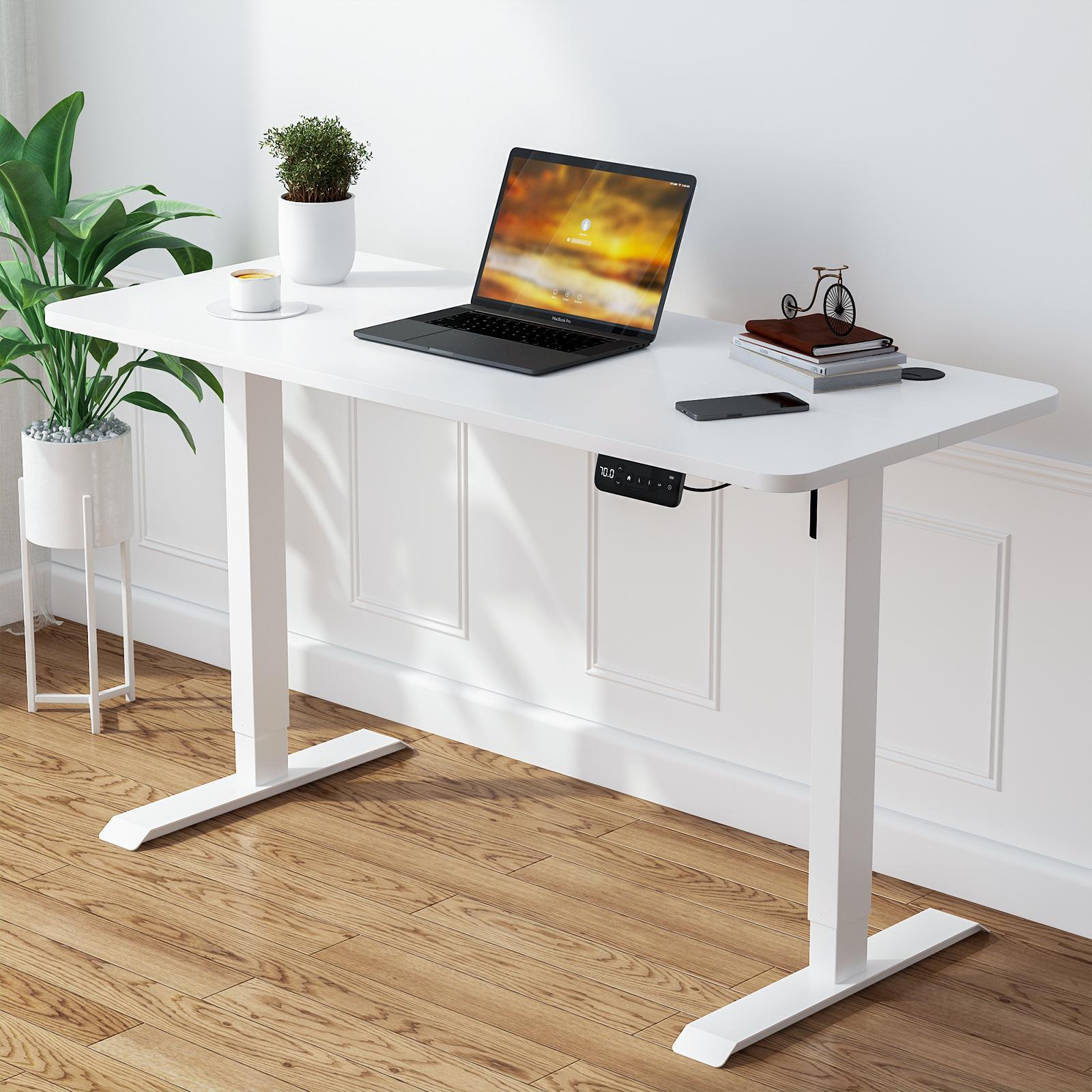 Adjustable Height Electric Standing Desk White 140cm