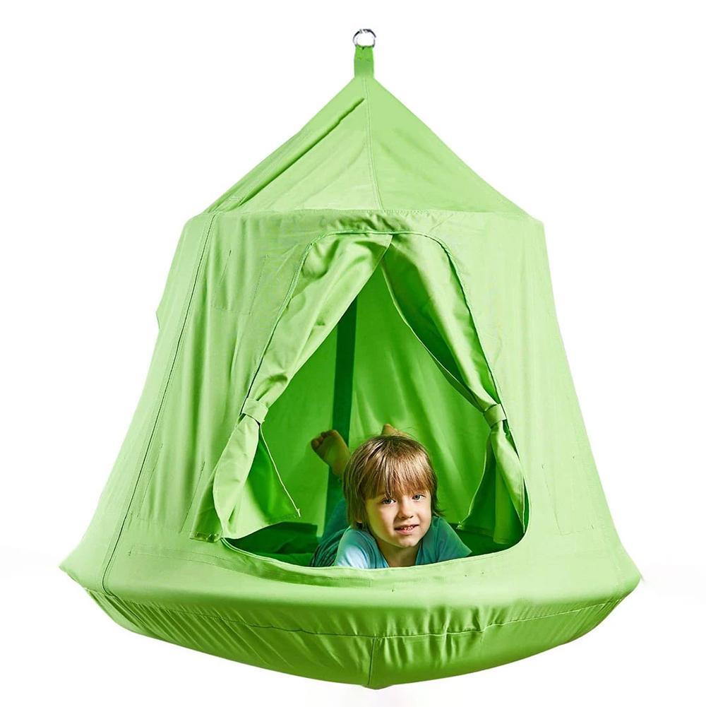 Residential 115 x 100cm Sensory Tent Swing with Lights - Green