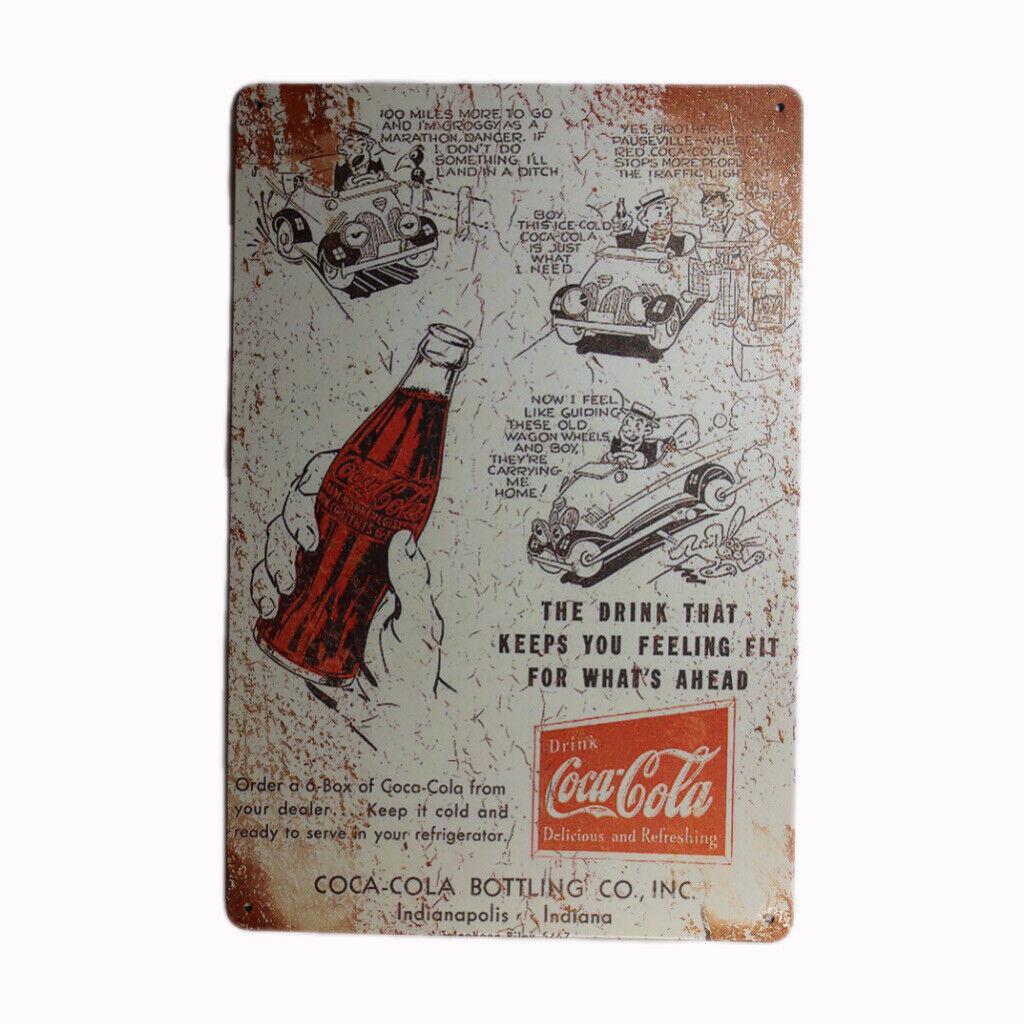2x Tin Sign Cocacola Sprint Drink Bar Whisky Rustic Look