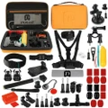 53 in 1 Accessories Total Ultimate Combo Kit with Orange EVA Case for GoPro HERO8 Black /7 /6 /5 /5 Session /4 Session /4 /3+ /3 /2 /1, Xiaoyi, etc. Action Cameras