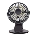 GoodGoods USB Rechargeable Clip Table Fan Mini Portable Clamp Fan Office Home Air Cooler (Black)