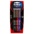 4pc Artline Fineline 200 Fine 0.4mm Width School Drawing Assorted Writing Pen