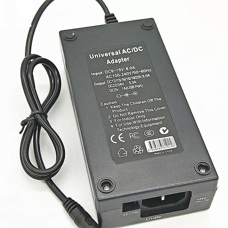 DC In Car Charger Laptop Notebook Universal AC Adapter Power Supply 100W 8.0A