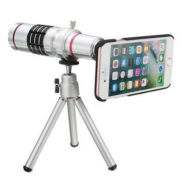 18X Optical Zoom Telescope Camera Lens Tripod Kit And Back Case Cover For iPhone 7