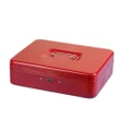 Metal Mini Cash Box Drawer Lock Bank Deposit Safe Password Security Tray Storage Box RED