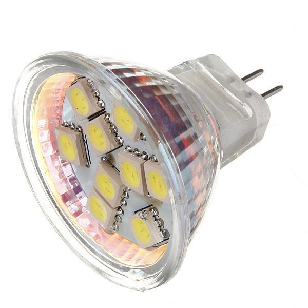 2PCS MR11 1.5W 9 SMD 5050 Warm White/White AC/DC 12V LED Spotlightt Bulb