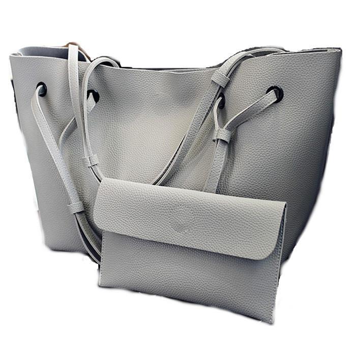 2Set Women Leather Large Shoulder Messenger Shopping Bag Purse Handbag Tote