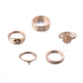4Set Vintage Personality Diamond St. Lord's Totem Pattern Ring Set