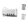 Automatic Toothpaste Dispenser 4 Toothbrush Holder Set No Punching Wall Mount Storage Rack