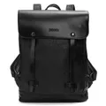 Men Women Vintage Backpack Pu Leather Laptop Bags Shoulder Bag Black