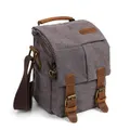 Canvas With Leather Water Resistant Casual Travel Camera Bag