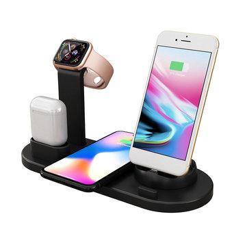 4 In 1 10W Wireless Charger Multi-Function USB Charger Charging Docking Station BLACK COLOR
