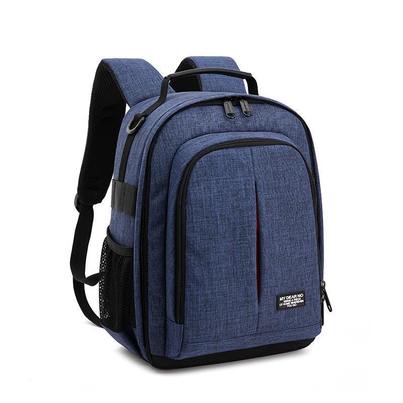 Water-resistant Shockproof Camera Bag Shoulder Carry Travel Backpack for Canon for Nikon DSLR Camera Tripod Lens Flash BLUE