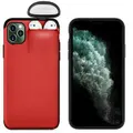 Multifunction Creative 2 in 1 Anti-scratch Shockproof Matte PC Protective Case for iPhone 11 Pro Max 6.5 inch RED COLOR