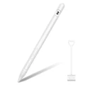 Anti-slip Anti-fall Silicone Touch Screen Stylus Pen Protective Case with Cap for Apple Pencil 1st Generation WHITE COLOR