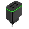 4 USB Port QC3.0 Fast Charge 4A USB Charger for Samsung for iPhone Xiaomi Huawei BLACK COLOR