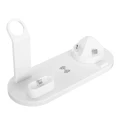3 In 1 Qi Wireless Charger Dock Holder Mount for Apple Watch Airpods Phone WHITE COLOR