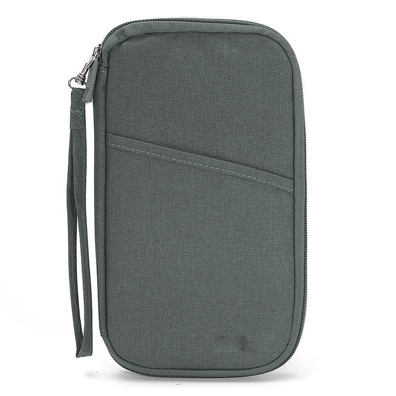 2 pcs Portable Passport Holder Durable Large Tickets Credit Cards Organizer Travel GRAY COLOR