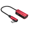 L45 Type-c to Type-c Charging + 3.5mm Audio Music Adapter Converter for Xiaomi Huawei RED COLOR