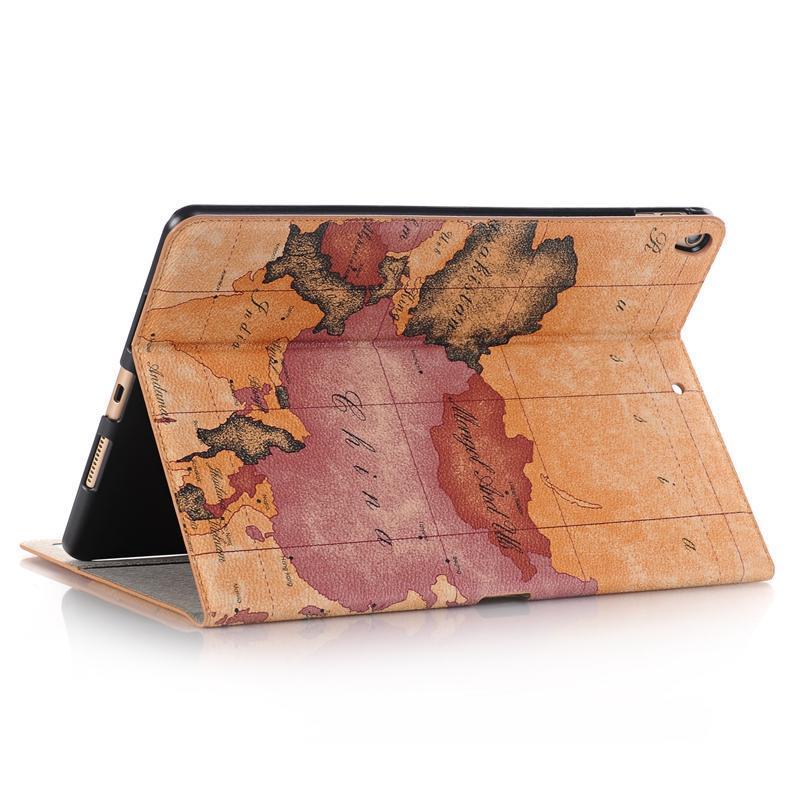 Map Pattern Wallet Card Slot Kickstand Tablet Case For iPad Pro 10.5 Inch 2017/iPad Air 10.5 Inch 2019