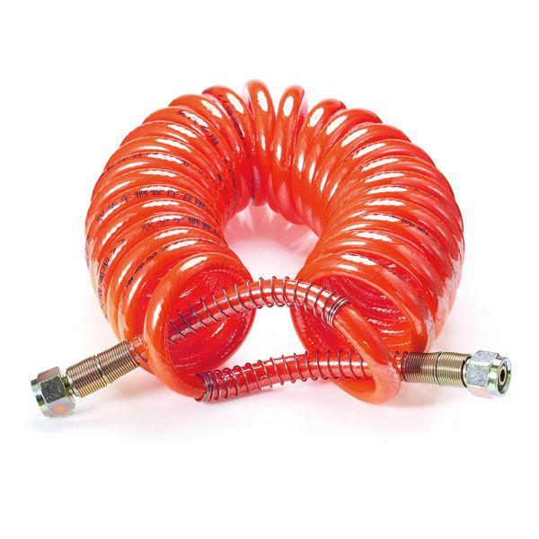 7.5m PU Trailer Tube Brake Coiled Hose Dual Spring Air Pipe Helix Trachea Tube for Heavy Truck RED COLOR