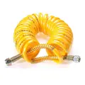 7.5m PU Trailer Tube Brake Coiled Hose Dual Spring Air Pipe Helix Trachea Tube for Heavy Truck YELLOW COLOR
