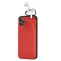 Multifunction Creative 2 in 1 Anti-scratch Shockproof Matte PC Protective Case for iPhone 11 Pro 5.8 inch and Apple Airpods 1/2 RED COLOR