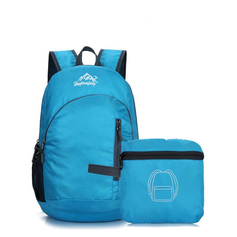 22L Outdoor Folding Backpack Waterproof Shoulder Rucksack Storage Bag Men Women Sports Travel BLUE