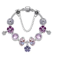 Fashion Simple Natural Purple Petal Pendant Bracelet DIY Creative Shiny Beaded Bracelet