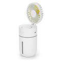 Creative Mini Fan Humidifier Car Office Air Purifier USB Charging Fan Humidifier 2 In 1-White