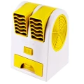 Creative Mini Double Hole Fan Without Leaf Cooling Fan Quiet Fragrance Portable USB Desktop Small Fan-Yellow
