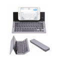 Bluetooth Folding Keyboard 3 System Universal Mobile Phone Tablet Aluminum Folding Wireless Keyboard-Grey