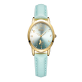 Creative Belt Girl Watch Fashion Trend Cute Mickey Quartz Watch Stainless Steel and Leather Casual Quartz Watch-Green