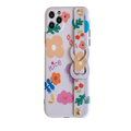 Creative Cartoon Line Dog Wrist Strap Protective Cover for IPhone12pro Max 6.7 Inches-Pink