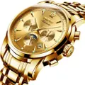 Men Fashion Waterproof Luminous Mechanical Watch(Gold)