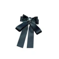 Women Square Rhinestone Bow-knot Bow Tie Brooch Clothing Accessories(Black)